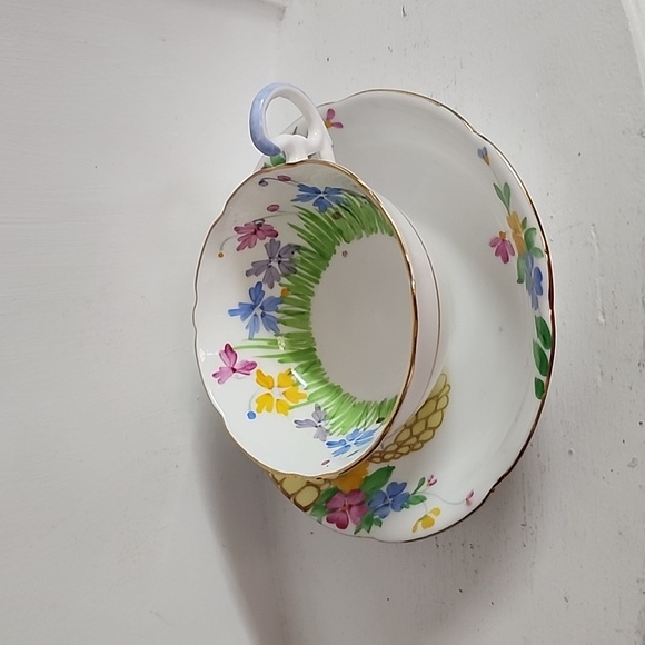 Royal Grafton Vintage Teacup and Saucer Hand Painted Green - Picture 4 of 8